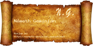 Németh Geminián névjegykártya